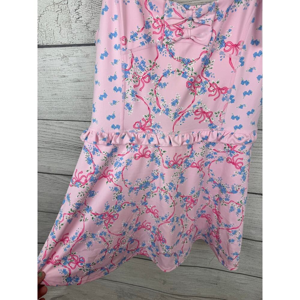 Treasures By Shabby Chic Pink Floral Bow Floral Girly Active Dress Size Large - Picture 4 of 10